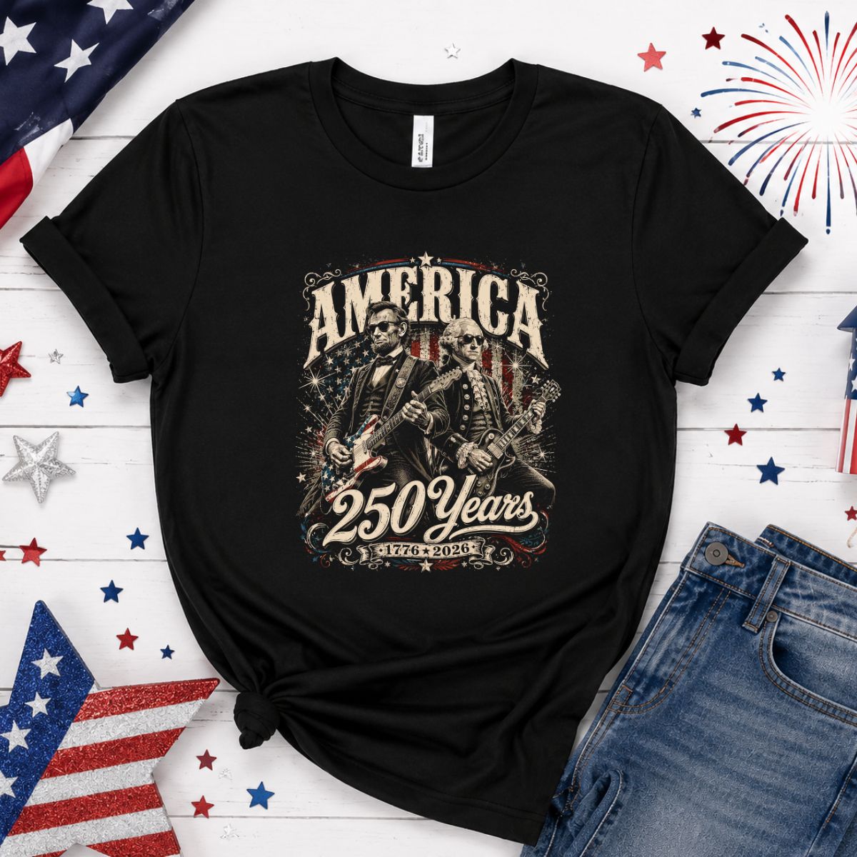 🇺🇸 America 250 Years Rockin' Presidents Graphic Tee