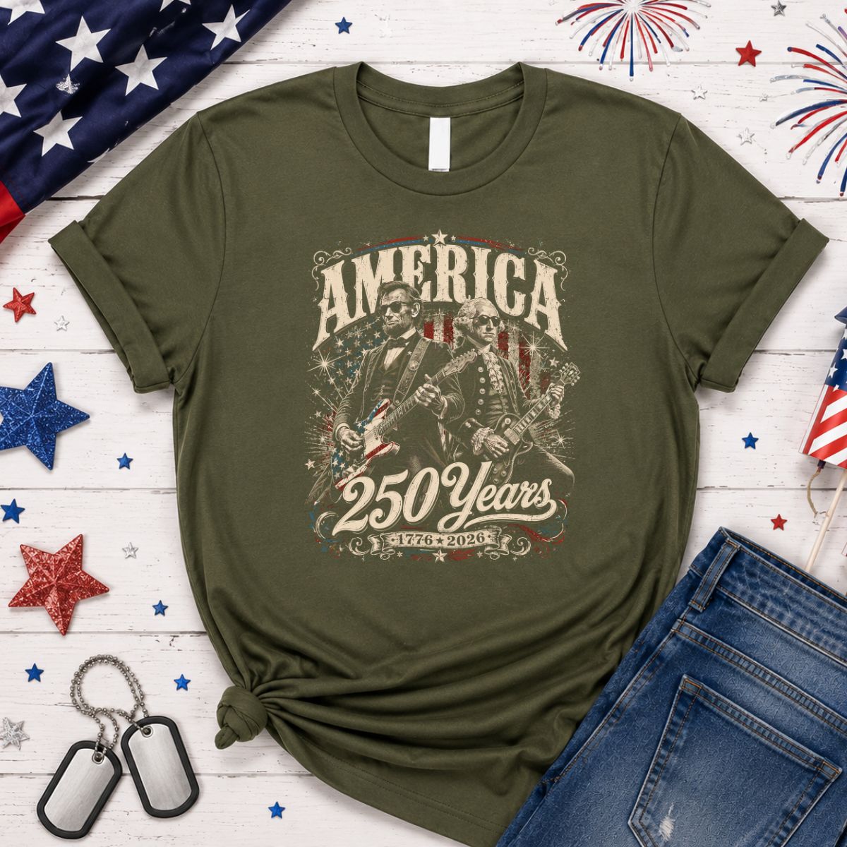 🇺🇸 America 250 Years Rockin' Presidents Graphic Tee