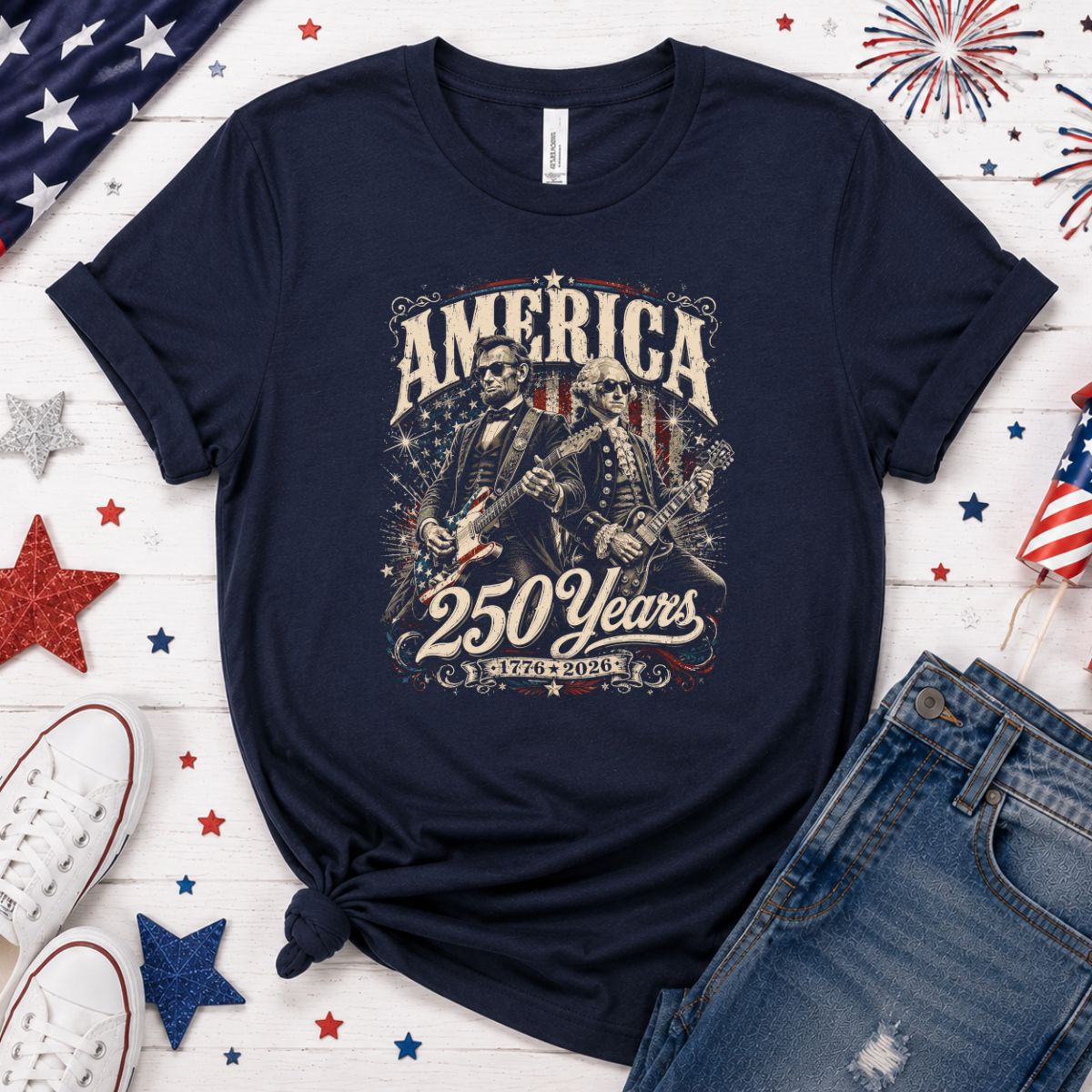 🇺🇸 America 250 Years Rockin' Presidents Graphic Tee