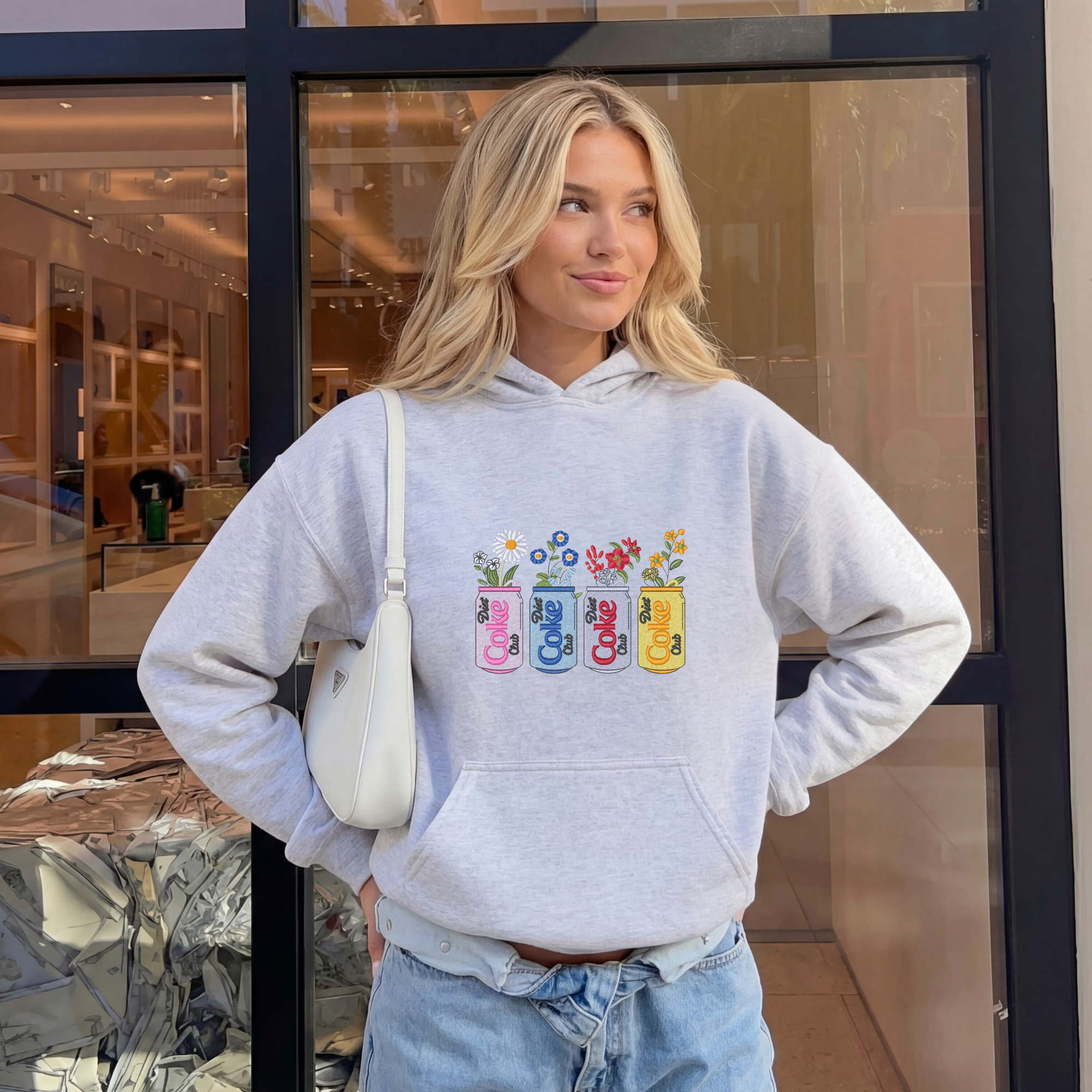 Diet Coke Club Hoodie | Vintage Floral Graphic Sweatshirt