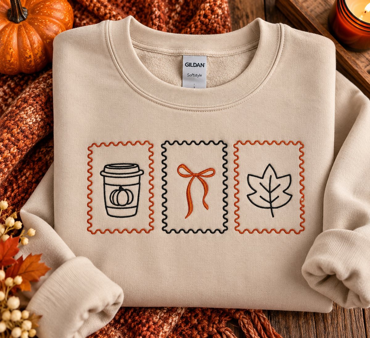 Fall Stamp Embroidery Crewneck