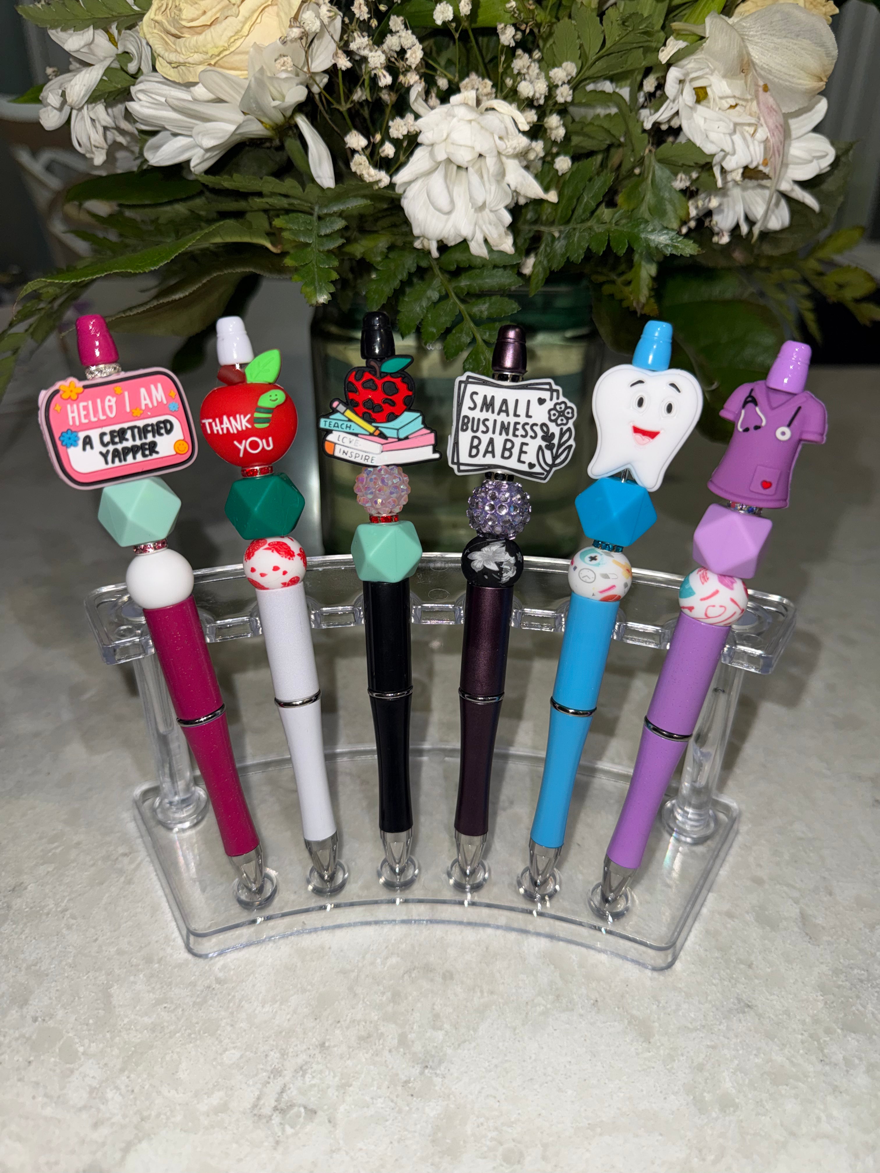 Handmade Silicone Beaded Pens | Custom Gift Pens | Teacher, Nurse & Small Business Gifts