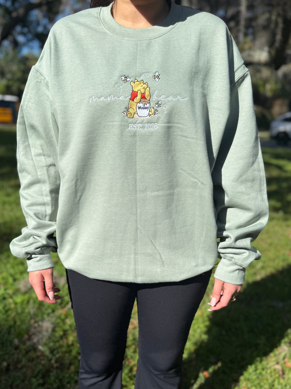 Mama Bear Embroidered Crewneck Sweatshirt