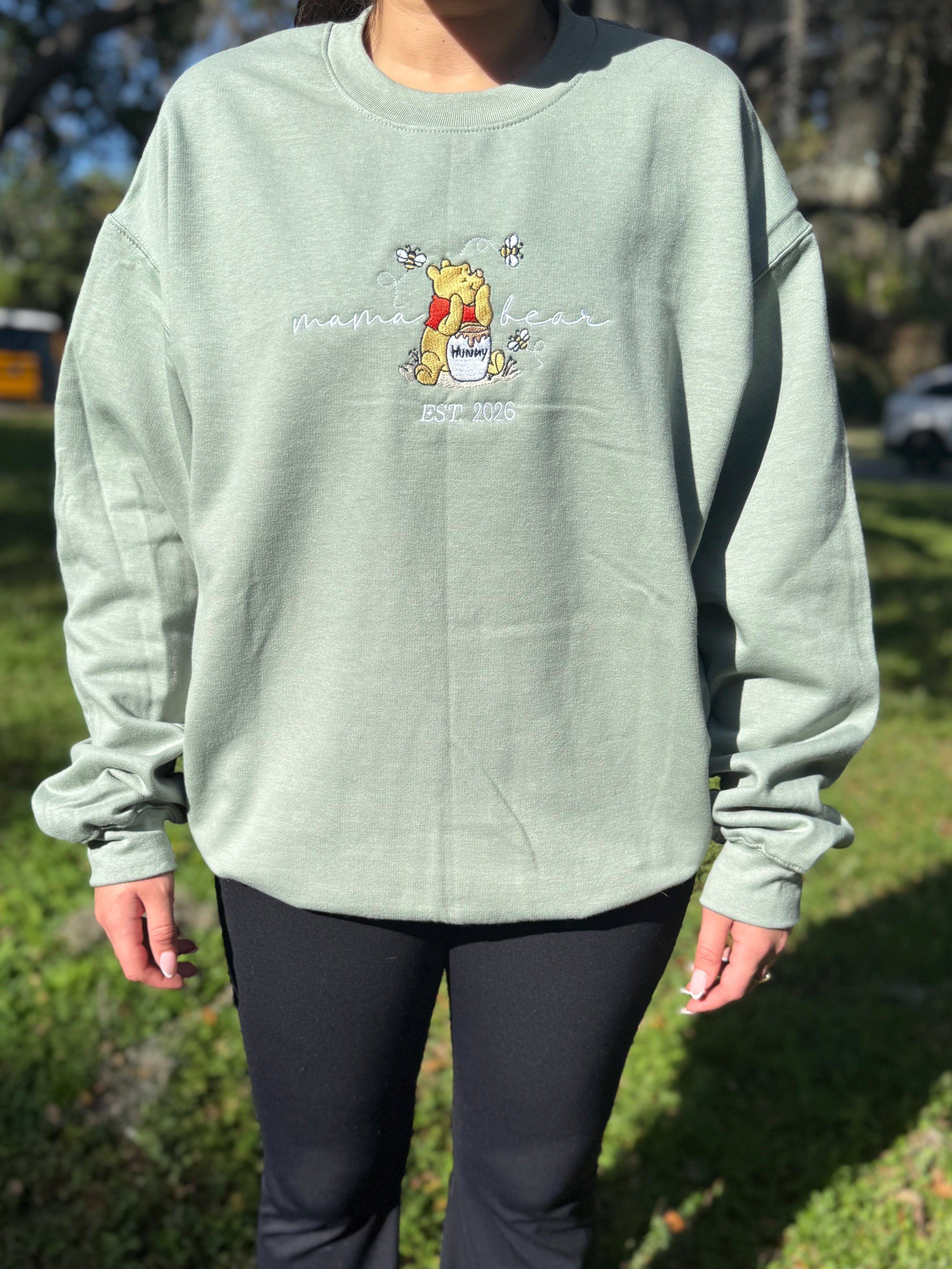 Mama Bear Embroidered Crewneck Sweatshirt
