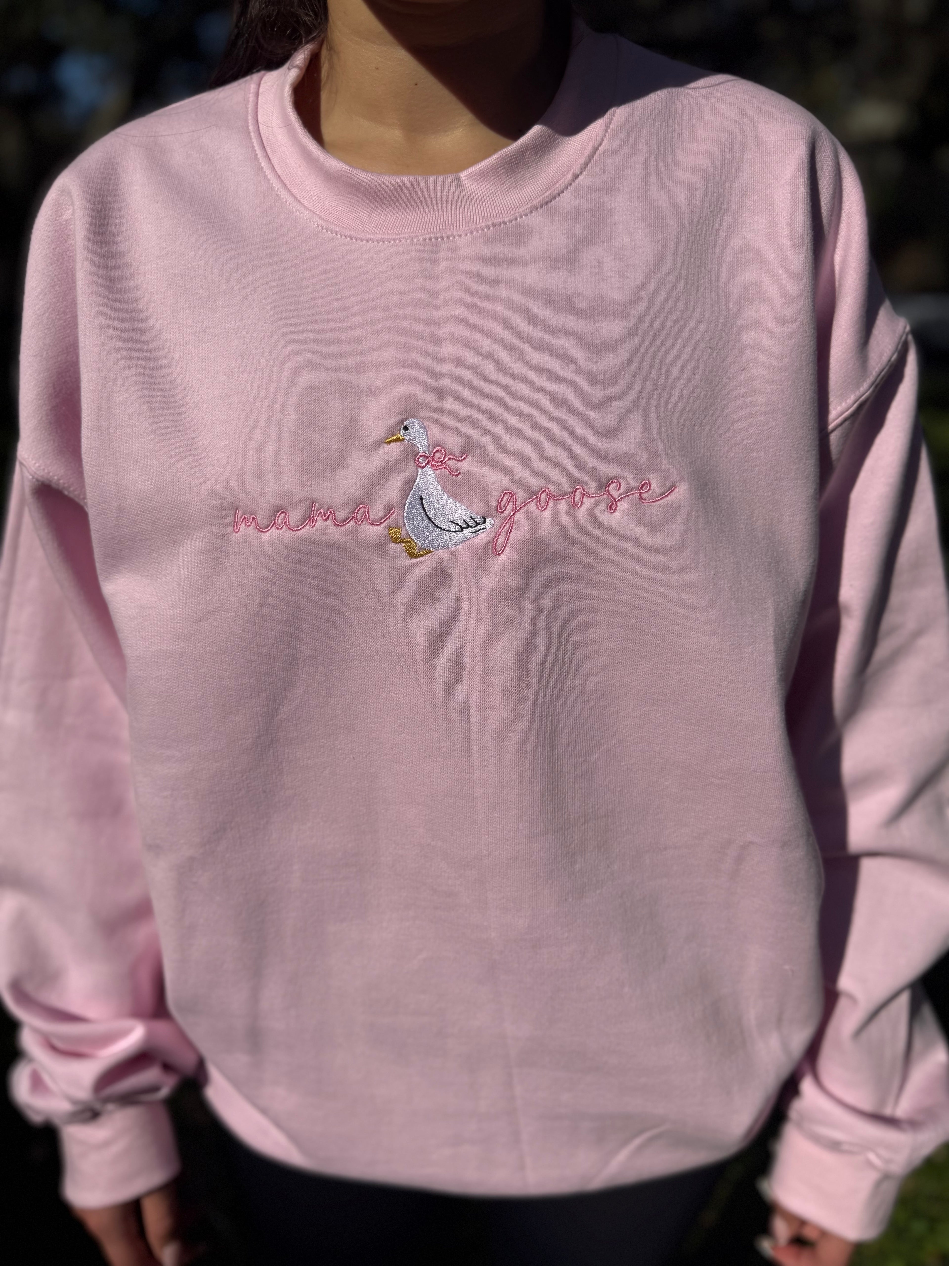 Mama Goose Embroidered Crewneck Sweatshirt