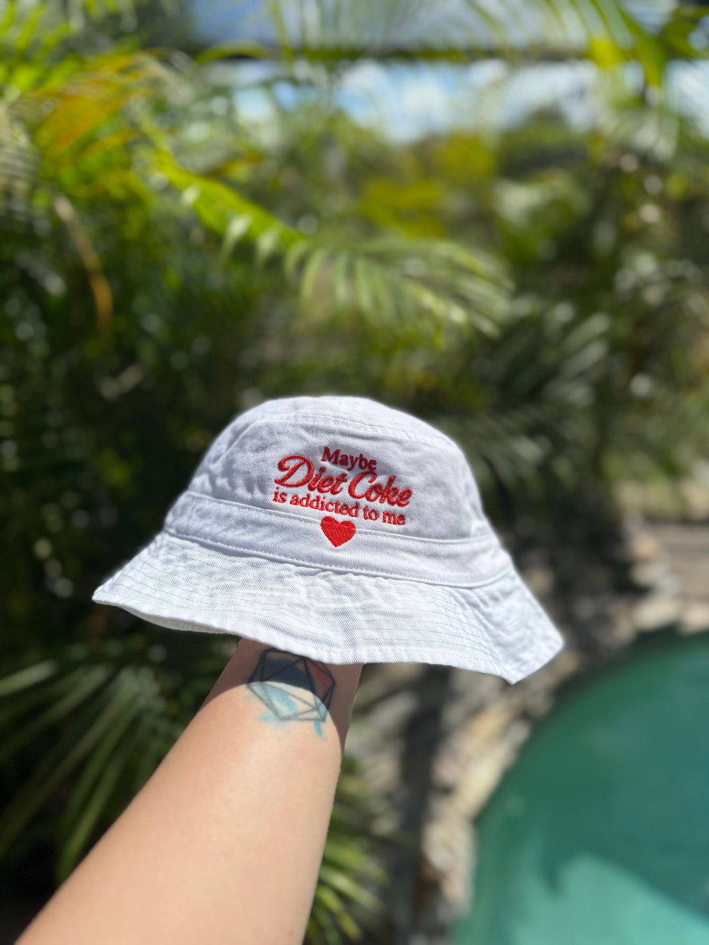 Diet Coke Is Addicted to Me Embroidered Bucket Hat| Funny Aesthetic Hat | Trendy Summer Hat | Custom Thread Color