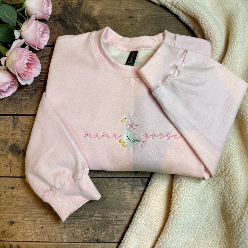 Mama Goose Embroidered Crewneck Sweatshirt