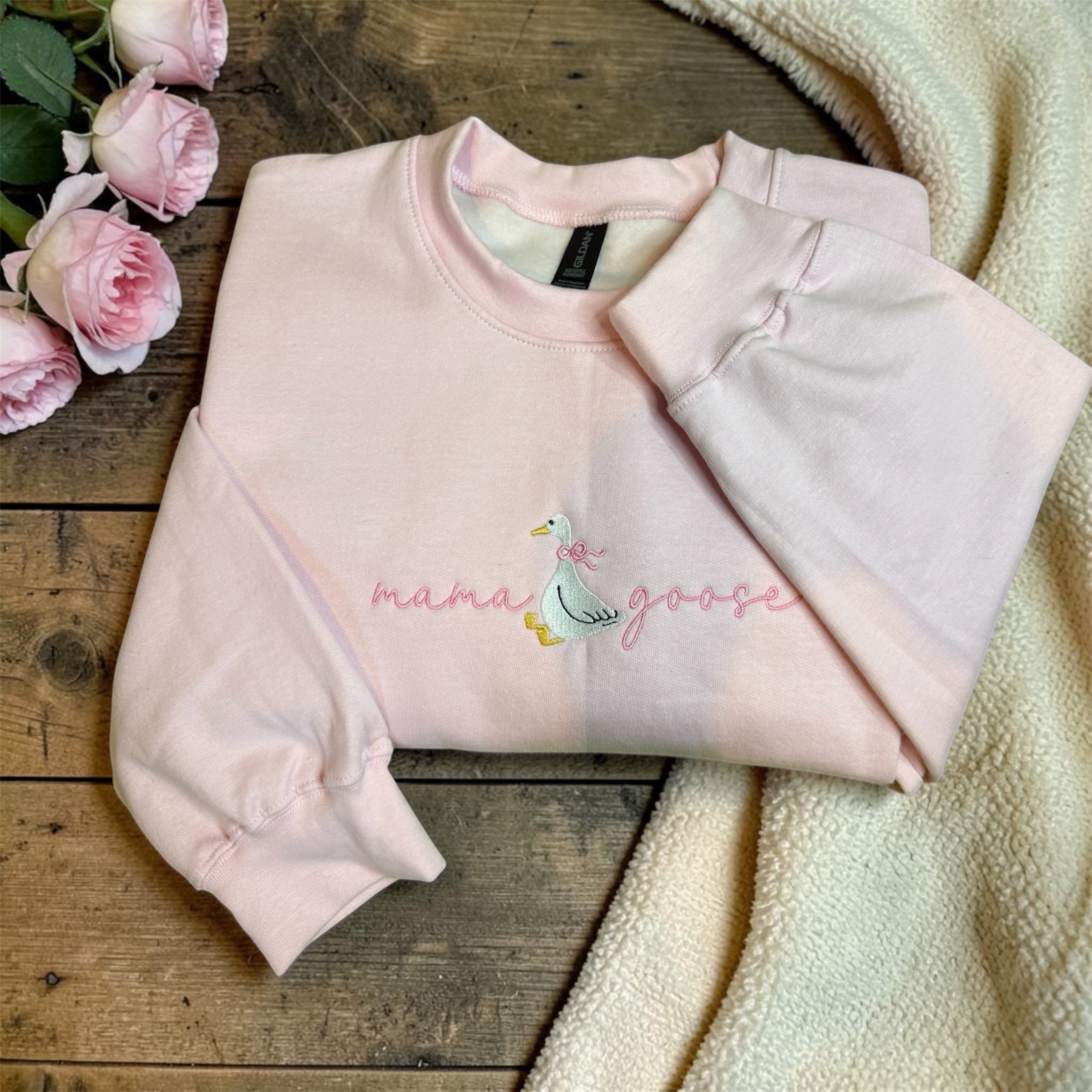Mama Goose Embroidered Crewneck Sweatshirt