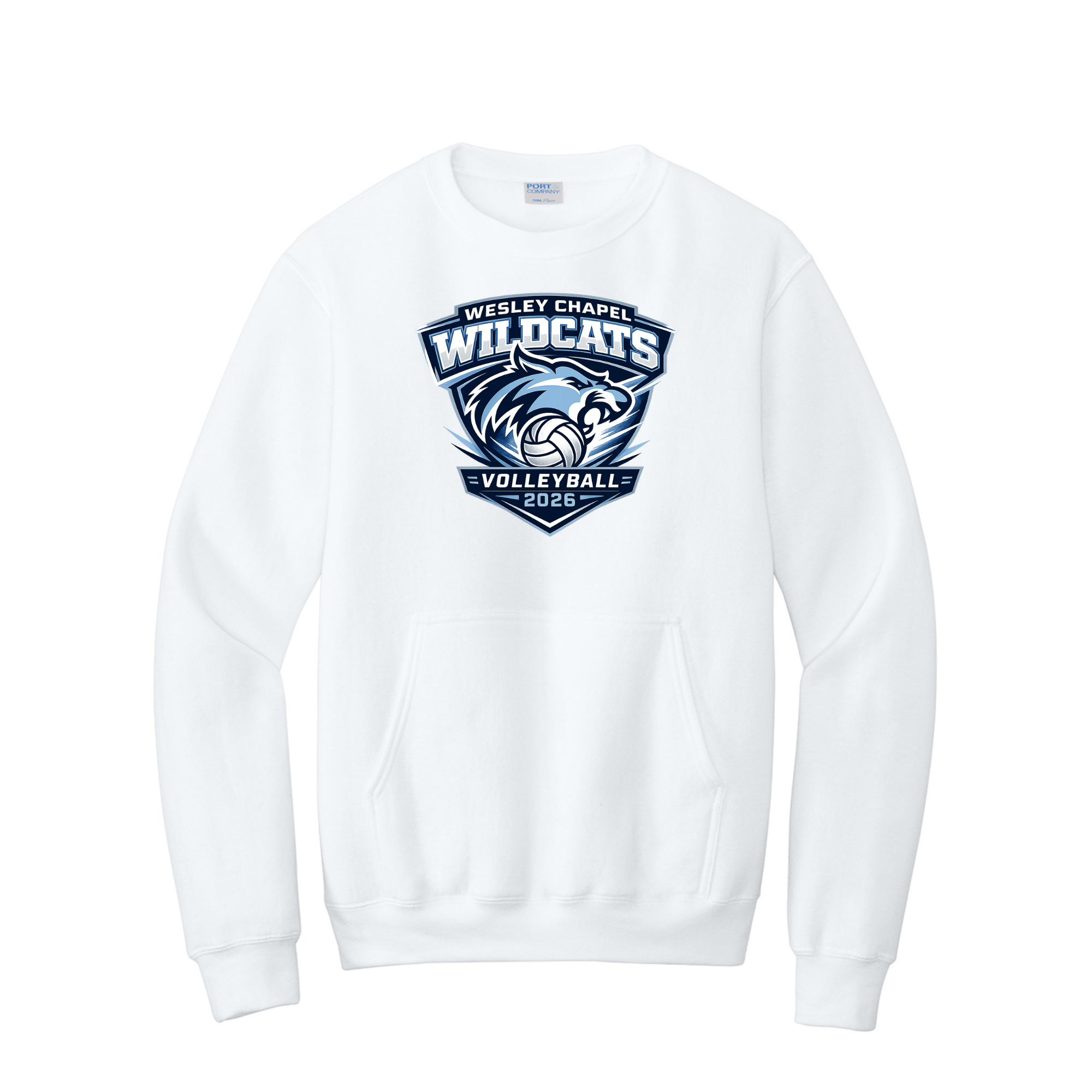 Crewneck with pockets- WESLEY CHAPEL CREWNECK SHIELD LOGO
