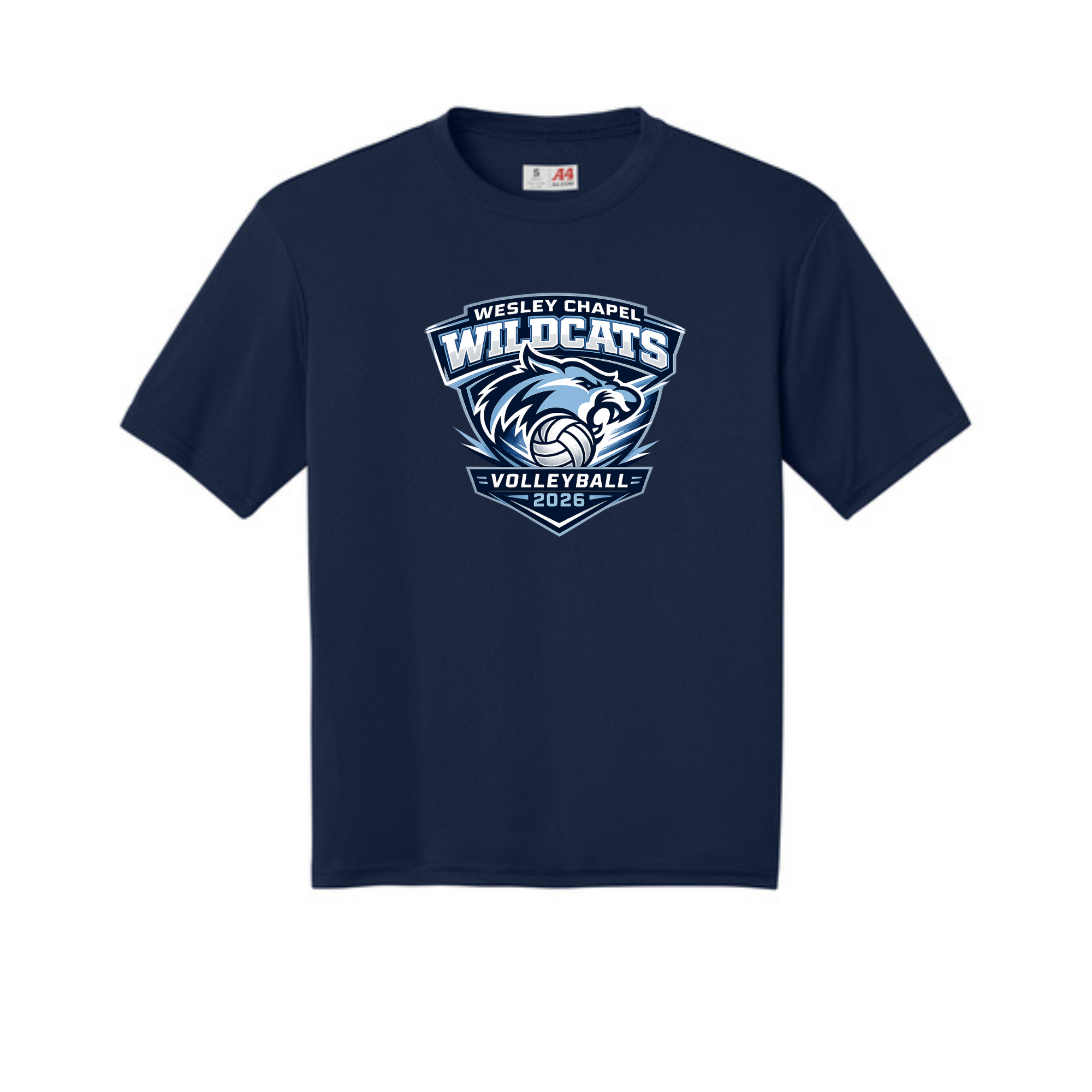 Short Sleeve Performance - Wesley Chapel Volleyball Shield Logo