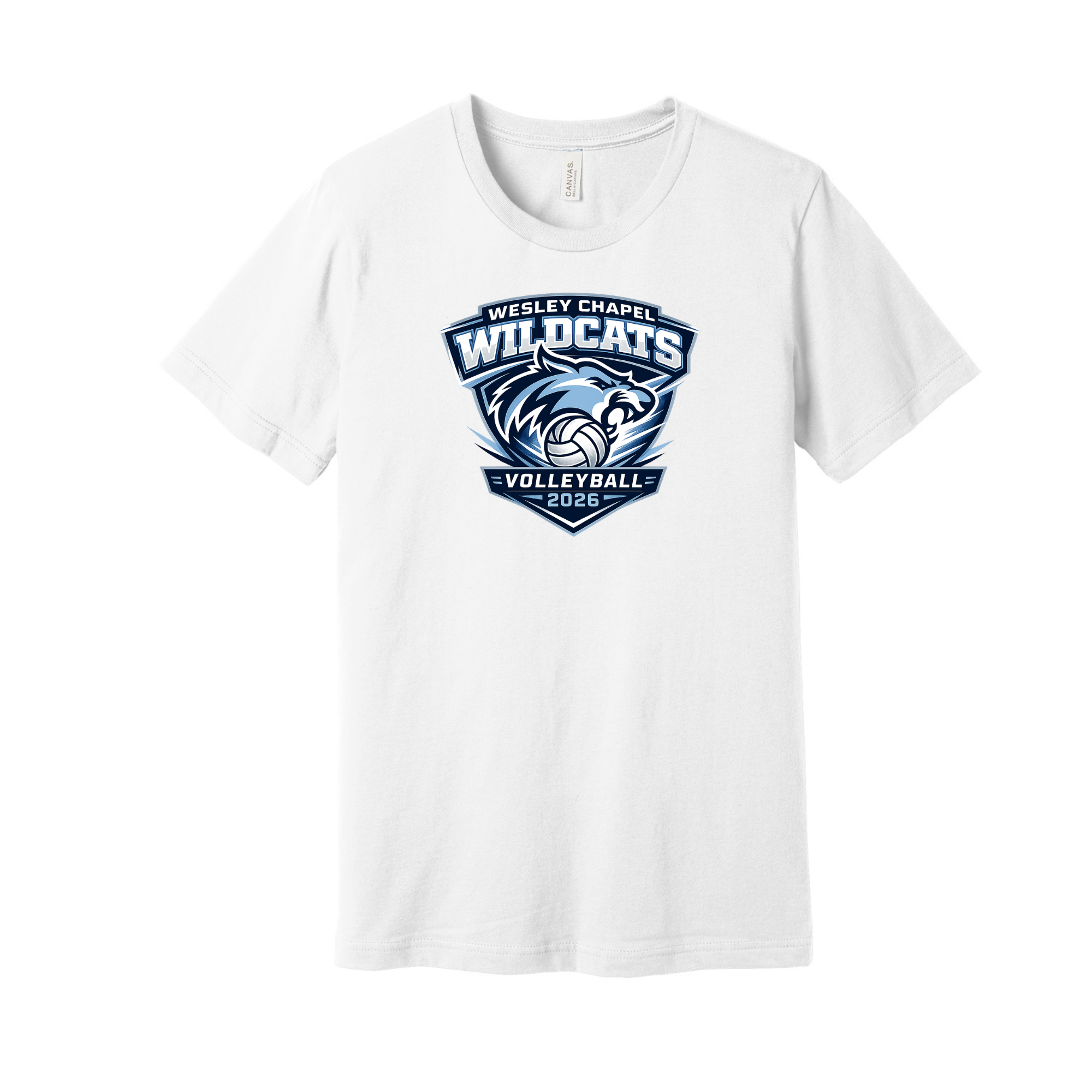 Cotton T-Shirt - WESLEY CHAPEL VOLLEYBALL SHIELD LOGO